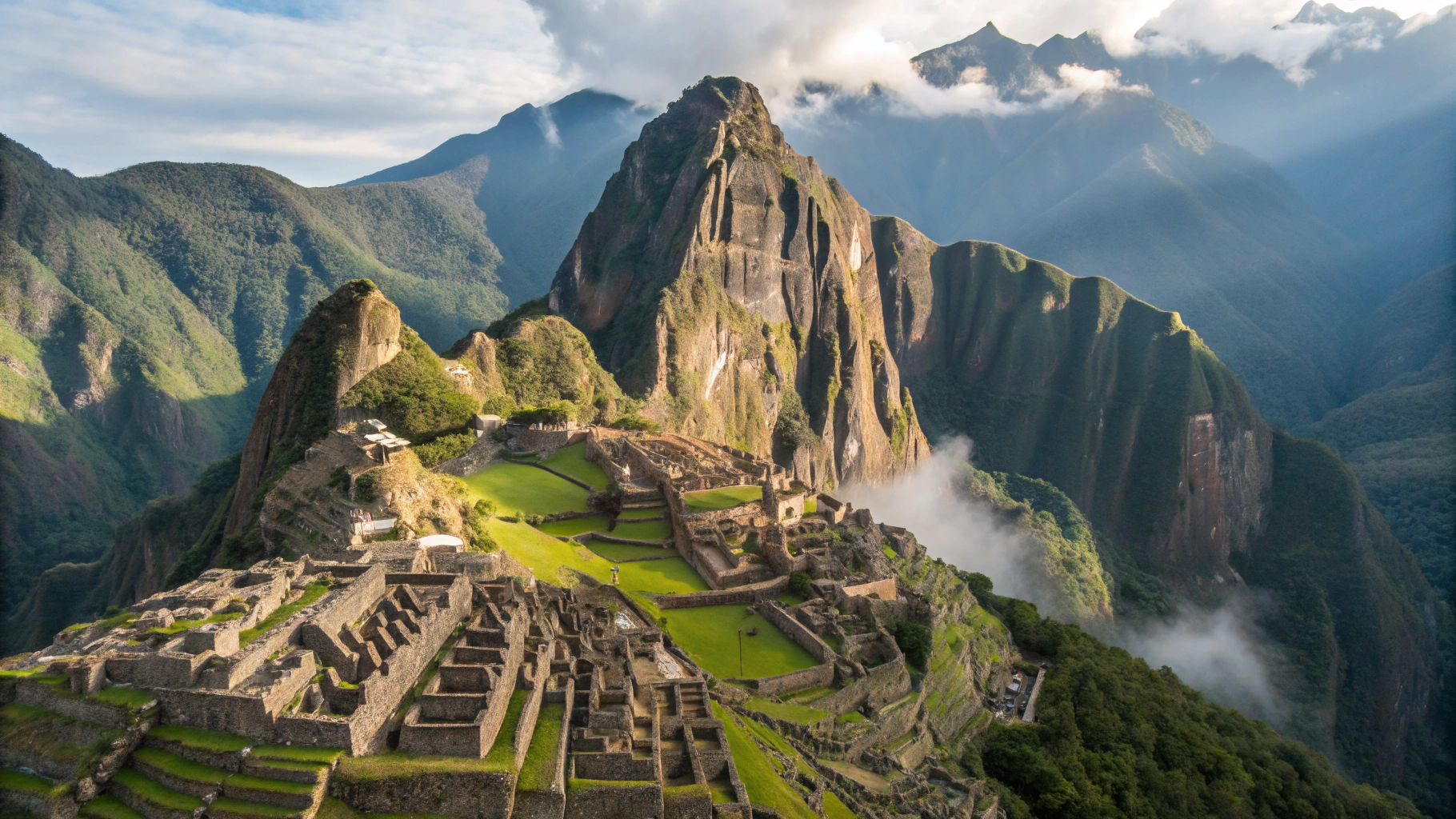 Vista panorâmica de Machu Picchu no Peru